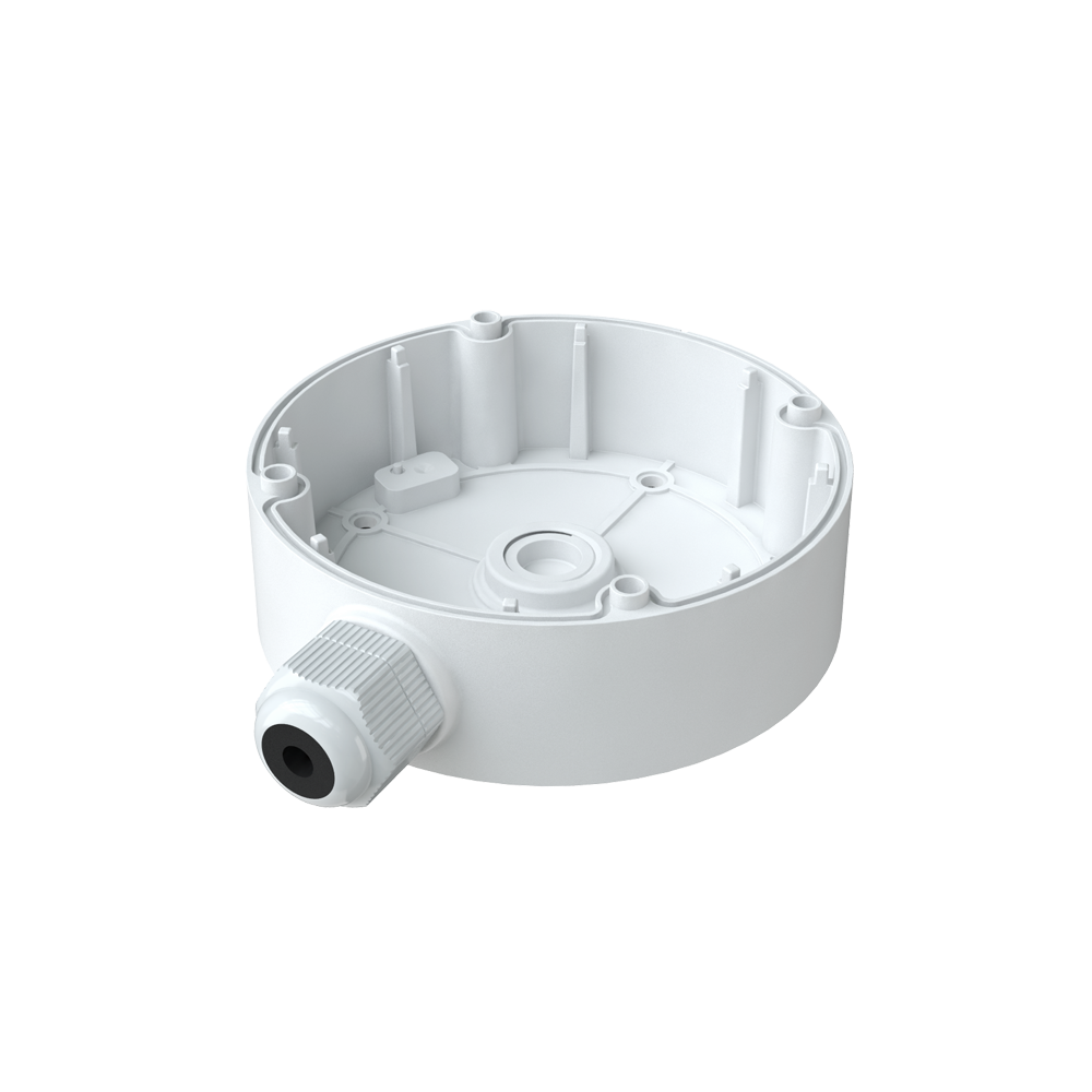 Scatola di giunzione Safire Smart - Per telecamere dome - Adatto per uso in esterni - Installazione a tetto o parete - Diametro della base 117.9 mm - Passacavo
