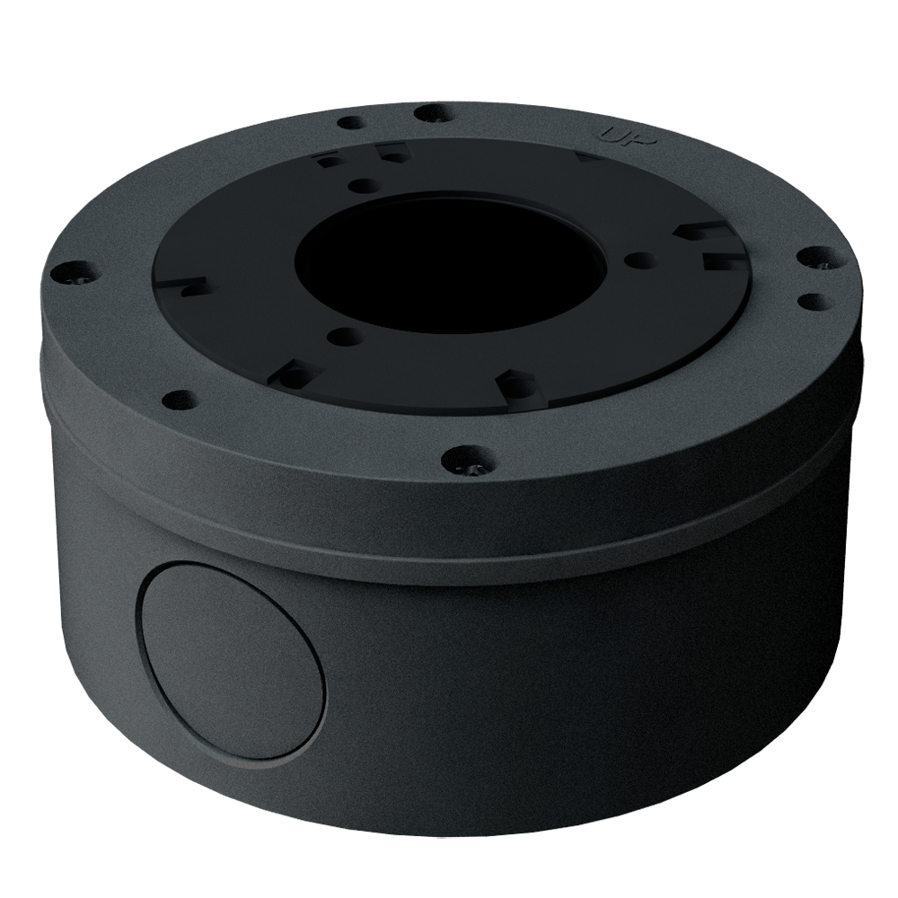 Scatola di giunzione Safire Smart - Per telecamere dome - Adatto per uso in esterni - Installazione a tetto o parete - Diametro della base 112 mm - Passacavo