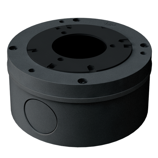 Scatola di giunzione Safire Smart - Per telecamere dome - Adatto per uso in esterni - Installazione a tetto o parete - Diametro della base 112 mm - Passacavo