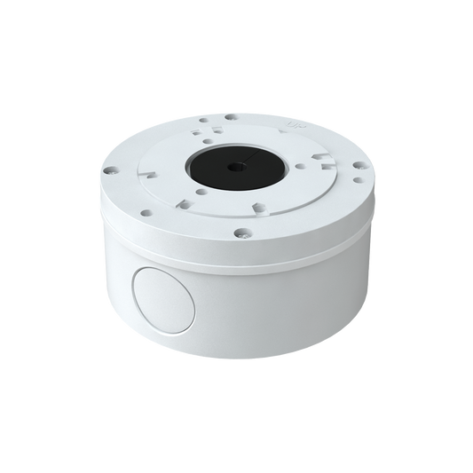 Scatola di giunzione Safire Smart - Per telecamere dome - Adatto per uso in esterni - Installazione a tetto o parete - Diametro della base 112 mm - Passacavo