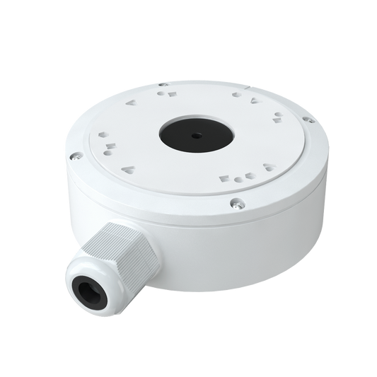 Scatola di giunzione Safire Smart - Per telecamere dome - Adatto per uso in esterni - Installazione a tetto o parete - Diametro della base 139.3 mm - Passacavo