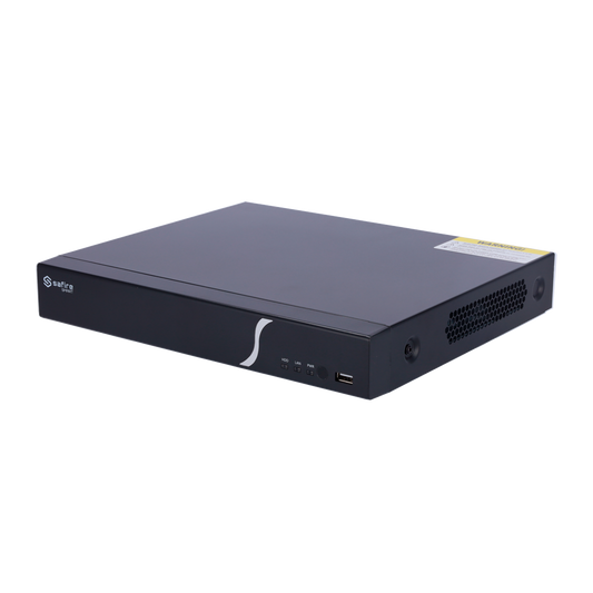 Safire Smart - Videoregistratore NVR per telecamere IP gamma B1 - 4 CH video PoE 40W / Compressione H.265 - Risoluzione fino a 8Mpx / Larghezza di banda 40Mbps - Uscita HDMI 4K e VGA - Supporta eventi VCA da telecamere IP / Funzione POS