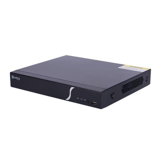 Safire Smart - Videoregistratore NVR per telecamere IP gamma B1 - 8CH video PoE 96W / Compressione H.265 - Risoluzione fino a 8Mpx / Larghezza di banda 80Mbps - Uscita HDMI 4K e VGA - Supporta eventi VCA da telecamere IP / Funzione POS