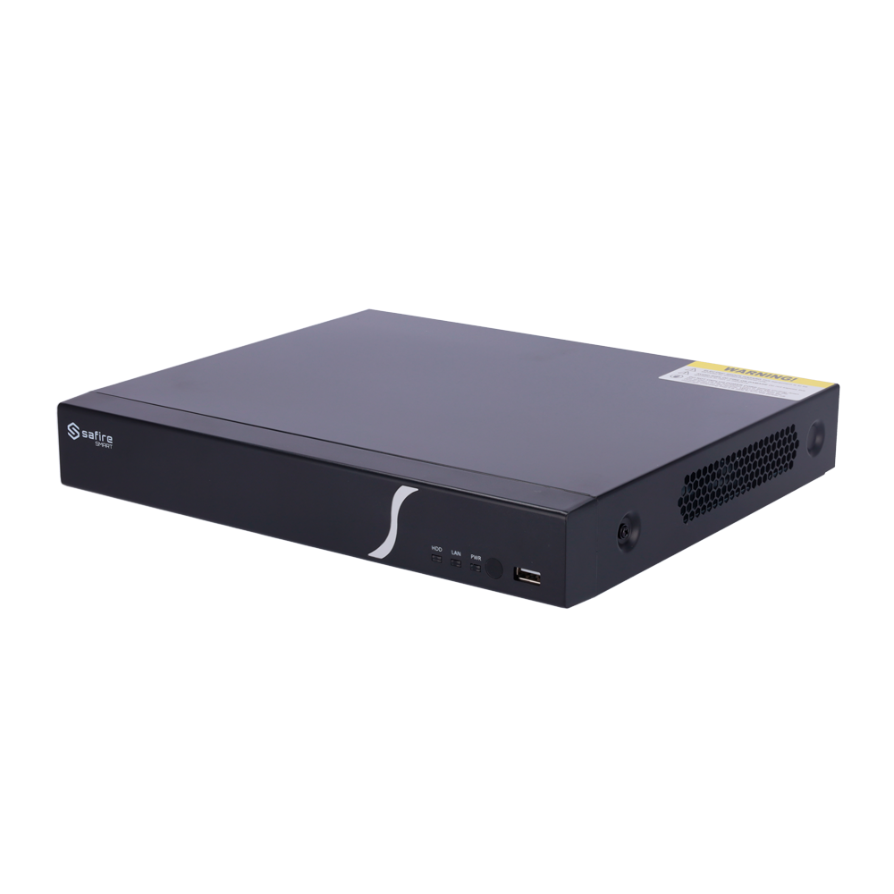 Safire Smart - Videoregistratore NVR per telecamere IP gamma B1 - 8 CH video / Compressione H.265 - Risoluzione fino a 8Mpx / Larghezza di banda 80 Mbps - Uscita HDMI 4K e VGA / 1HDD - Supporta eventi VCA da telecamere IP / Funzione POS