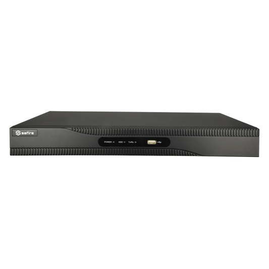 Videoregistratore NVR per telecamere IP - 4 CH video PoE+ 50W / Compressione H.265+ - Risoluzione massima 8.0 Mp - Larghezza di banda 40 Mbps - Uscita HDMI 4K e VGA - Ammette 1 hard disk