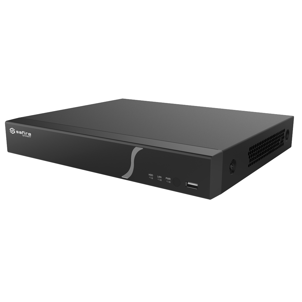 SF-NVR6208-8P-B2 Safire Smart - Videoregistratore NVR per telecamere IP 8 Canali e 8 Porte PoE  2HDD - Risoluzione fino a 8MpxRilevamento del volto, Metadati video - Intelligenza artificiale fino a 2 Canali