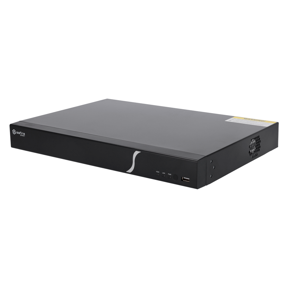 SF-NVR6216-16P-B2 Safire Smart - Videoregistratore NVR per telecamere IP 16Canali Porte PoE Risoluzione fino a 8Mpx Rilevamento del volto, Metadati video - Intelligenza artificiale fino a 2 Canali