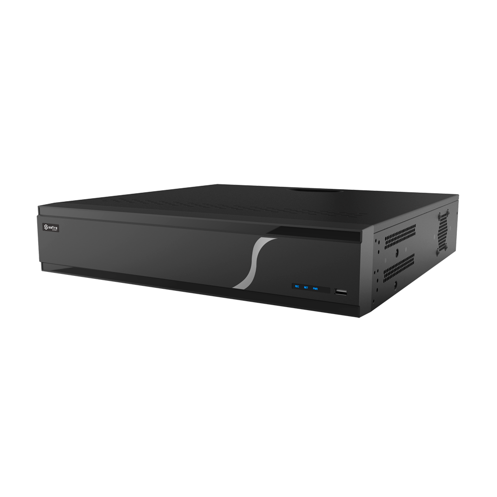Safire Smart - Videoregistratore NVR per telecamere IP gamma A3 - 64CH video / Compressione H.265S / 8HDD - Risoluzione fino a 16Mpx / Larghezza di banda 640Mbps - HDMI fino a 8K e VGA / Dewarping Fisheye - Riconoscimento facciale, Metadati video