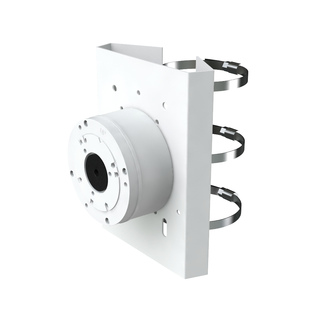 SF-PB-0103+0501 Staffa di montaggio su palo Safire Smart - Altezza 215 mm - Diametro base per telecamere 112 mm - Adatto per esterni - Colore bianco - Fabbricato in lega di alluminio