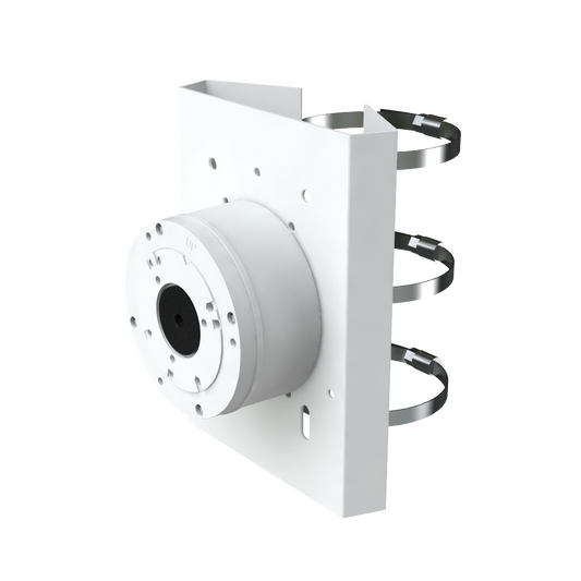 SF-PB-0103+0501 Staffa di montaggio su palo Safire Smart - Altezza 215 mm - Diametro base per telecamere 112 mm - Adatto per esterni - Colore bianco - Fabbricato in lega di alluminio