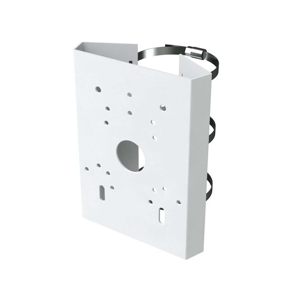 Staffa per pali/lampioni Safire Smart - Per telecamere dome motorizzate - Diametro 118~140 mm - Produzione in acciaio laminato SPCC - Colore bianco - Passacavo