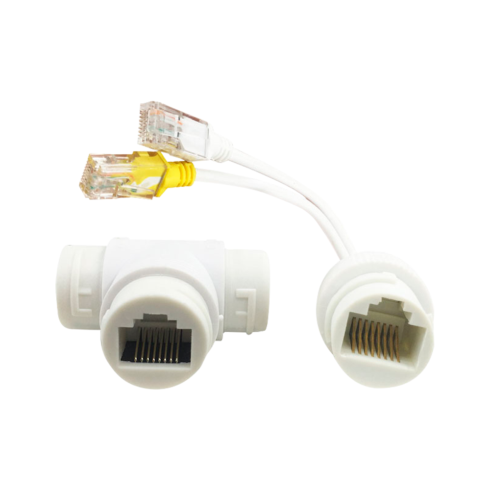 Accoppiatore e splitter PoE RJ45 - Per telecamere IP  - Colore bianco