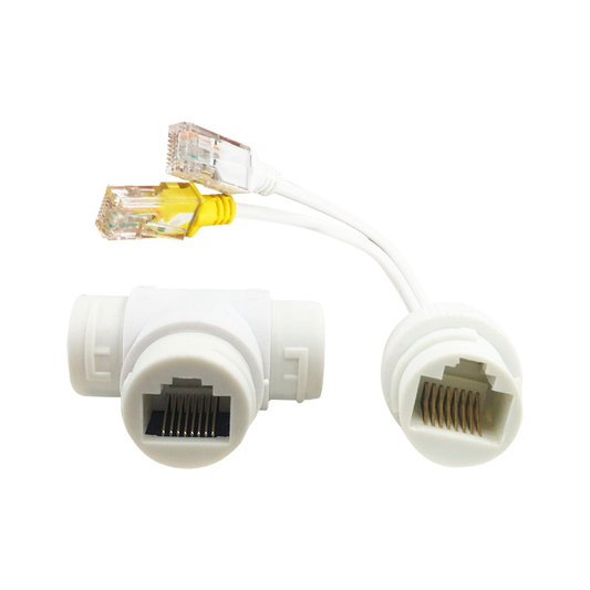 Accoppiatore e splitter PoE RJ45 - Per telecamere IP  - Colore bianco