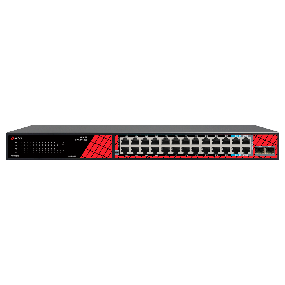 Safire - Switch PoE non gestito Fast Ethernet - SF-SW2824HIPOE-MF-300