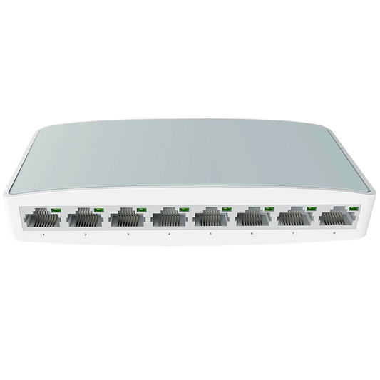 Switch da tavolo - 8 porte Fast Ethernet - Velocità  10/100 Mbps - Plug & Play - Supporta IEEE802.3x - Supporta MDI/MDI-X