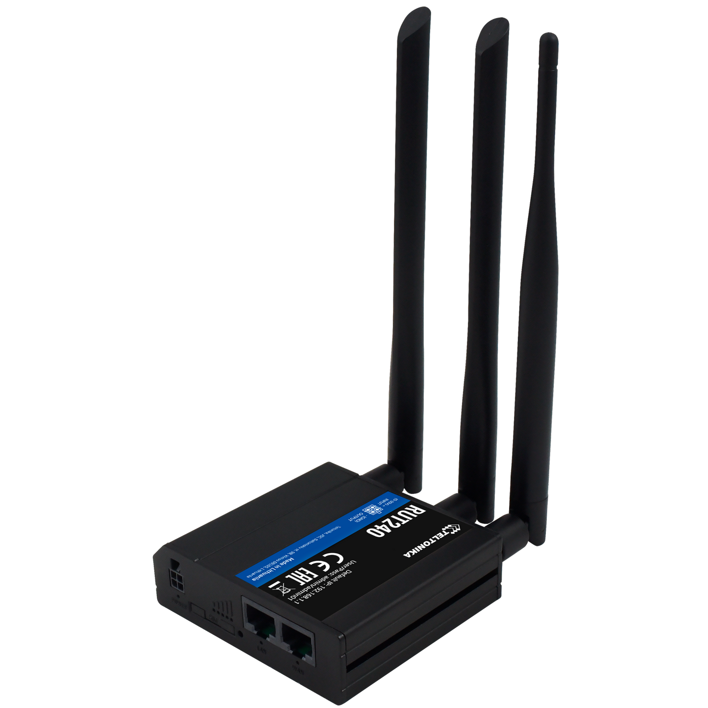 Teltonika Router 4G Industriale - 2 porte Ethernet RJ45 Fast Ethernet - 4G (LTE) Cat 4 fino a 150Mbps - 1x Ingresso/Uscita Digitale - Wi-Fi 802.11b/g/n 2.4GHz - Alloggiamento in Alluminio