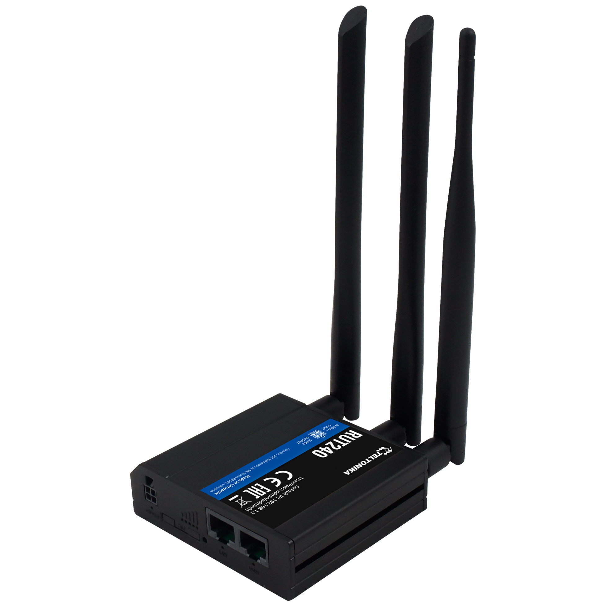 Teltonika Router 4G Industriale - 2 porte Ethernet RJ45 Fast Ethernet - 4G (LTE) Cat 4 fino a 150Mbps - 1x Ingresso/Uscita Digitale - Wi-Fi 802.11b/g/n 2.4GHz - Alloggiamento in Alluminio