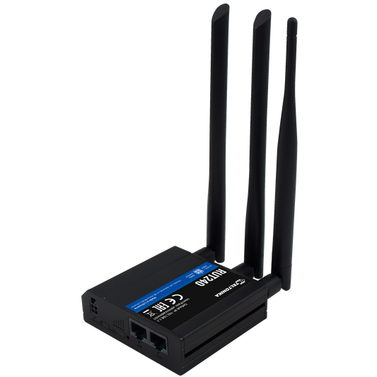 Teltonika Router 4G Industriale - 2 porte Ethernet RJ45 Fast Ethernet - 4G (LTE) Cat 4 fino a 150Mbps - 1x Ingresso/Uscita Digitale - Wi-Fi 802.11b/g/n 2.4GHz - Alloggiamento in Alluminio