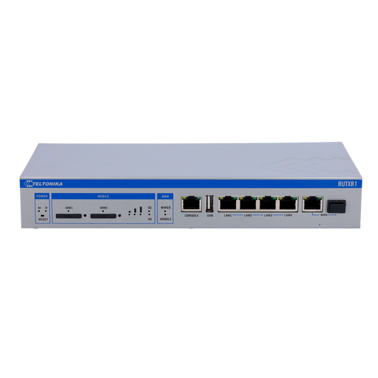 Teltonika Router 4G Industriale - Dual SIM 4G Cat 6 - Wi-Fi 5 - 4 porte Ethernet RJ45 Gigabit - Porta SFP Gigabit - Montaggio su rack