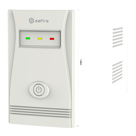 UPS monofase line-interactive  - Potenza 600VA/360W - Entrata 220~230 Vac /Uscita 220~230 Vac - Tempo di ricarica 6~8 ore - Intervallo di frequenza in ingresso 50/60 Hz -  Batteria 12V/7Ah