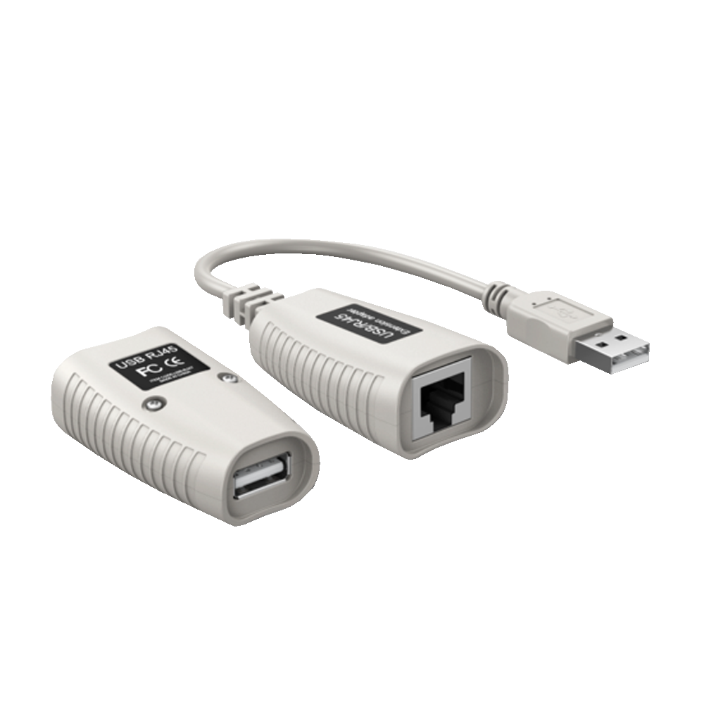 Estensore USB - 1 emittente USB a RJ45 - 1 ricevitore RJ45 a USB - Lunghezza massima 50 m - Plug and Play
