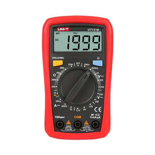 Multimetro digitale portatile LCD - Misurazione della tensione DC e AC fino a 250V - Misura della corrente DC fino a 10A - Test di batterie - Misurazione di resistenza - Cicalino per test di continuità 