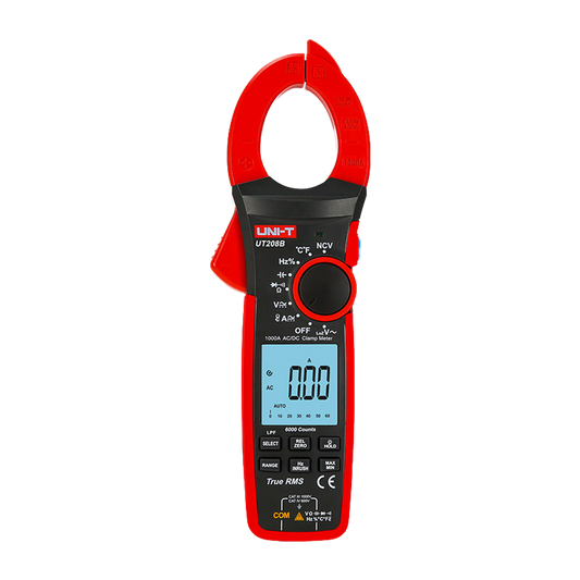 Pinza amperometrica LCD - Misura in DC fino a 1000V e 1000A - Misura CA fino a 1000V e 1000A - Resistenza/capacitanza/frequenza/temperatura - Intervallo automatico | Test di diodi | True RMS | NVC - Apertura pinza di 42mm