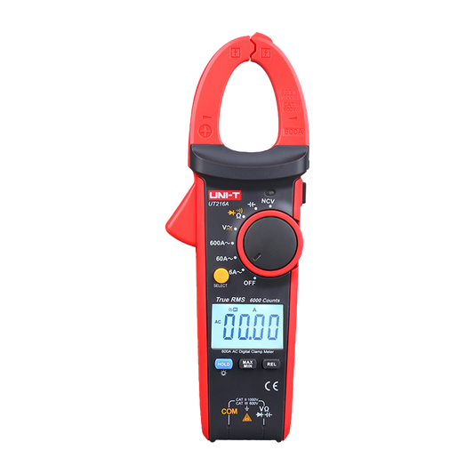 Pinza amperometrica LCD - Misura in DC fino a 1000V - Misura CA fino a 750V e 600A - Misura la resistenza e la capacitanza - Intervallo automatico | Test di diodi | True RMS | NVC - Apertura pinza di 30mm