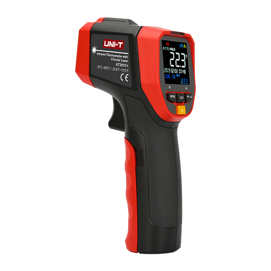 Termometro a infrarossi di precisione - Intervallo di misurazione -32°C ~ 600°C - Precisione ±1.5°C o ±1.5% - Misurazione senza contatto e istantanea - Tempo di risposta 250ms