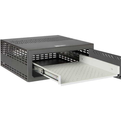 Vassoio estraibile per cassaforte - Compatibile con VR110 e VR110E - Per DVR da 1 U rack - Guide telescopiche con cuscinetti - Totalmente estraibile - Realizzato in acciaio - VR-010