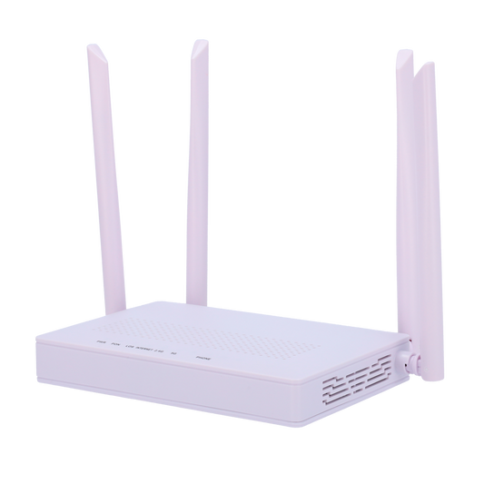 Router ONT Wi-Fi 5 AC1300 white label - 4 Porte LAN RJ45 10/100Mbps - 1 Porta LAN/WAN RJ45 10/100/1000Mbps - 802.11ac 2x2 a doppia banda 2.4 e 5GHz  - Controllo Genitori, Rete Ospiti, EasyMesh - Progettato per creare una rete Mesh completa