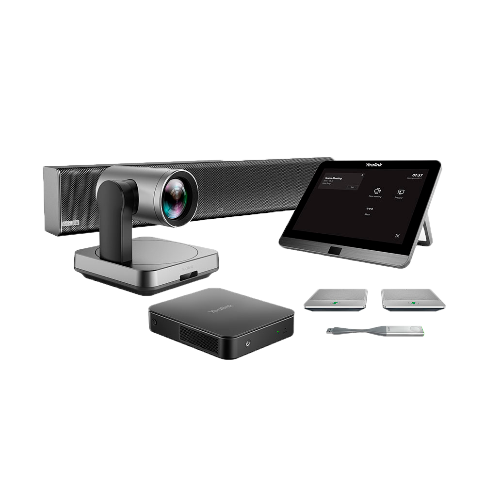 Yealink Videoconferenza All in One - Telecamera 4K - 80° angolo di visione - Soundbar - Microfono wireless - Pannello di controllo tattile - Soluzione Teams