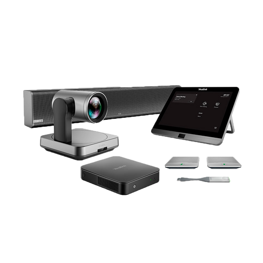 Yealink Videoconferenza All in One - Telecamera 4K - 80° angolo di visione - Soundbar - Microfono wireless - Pannello di controllo tattile - Soluzione Teams