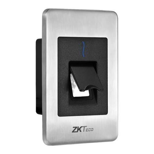 Lettore di accesso - Accesso tramite impronta digitale Silk ID e scheda EM - indicatore LED e acustico - RS485 - Compatibile con ZK-INBIO - Installazione ad incasso | Adatto per uso esterno