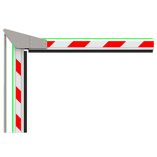 Braccio della barriera di parcheggio - Compatibile con ZK-PROBG3130x - Braccio angolato a 90° di 3 m - Fabbricato in alluminio - LED di stato | Costa di sicurezza in gomma - facile installazione