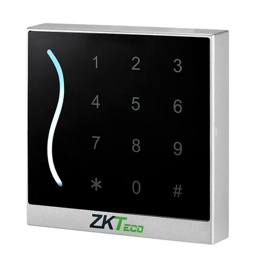 Lettore di accesso - Accesso tramite scheda EM e PIN - indicatore LED e acustico - Wiegand 26/34 - Compatibile con i controller ZKTeco - Adatto per esterni IP65
