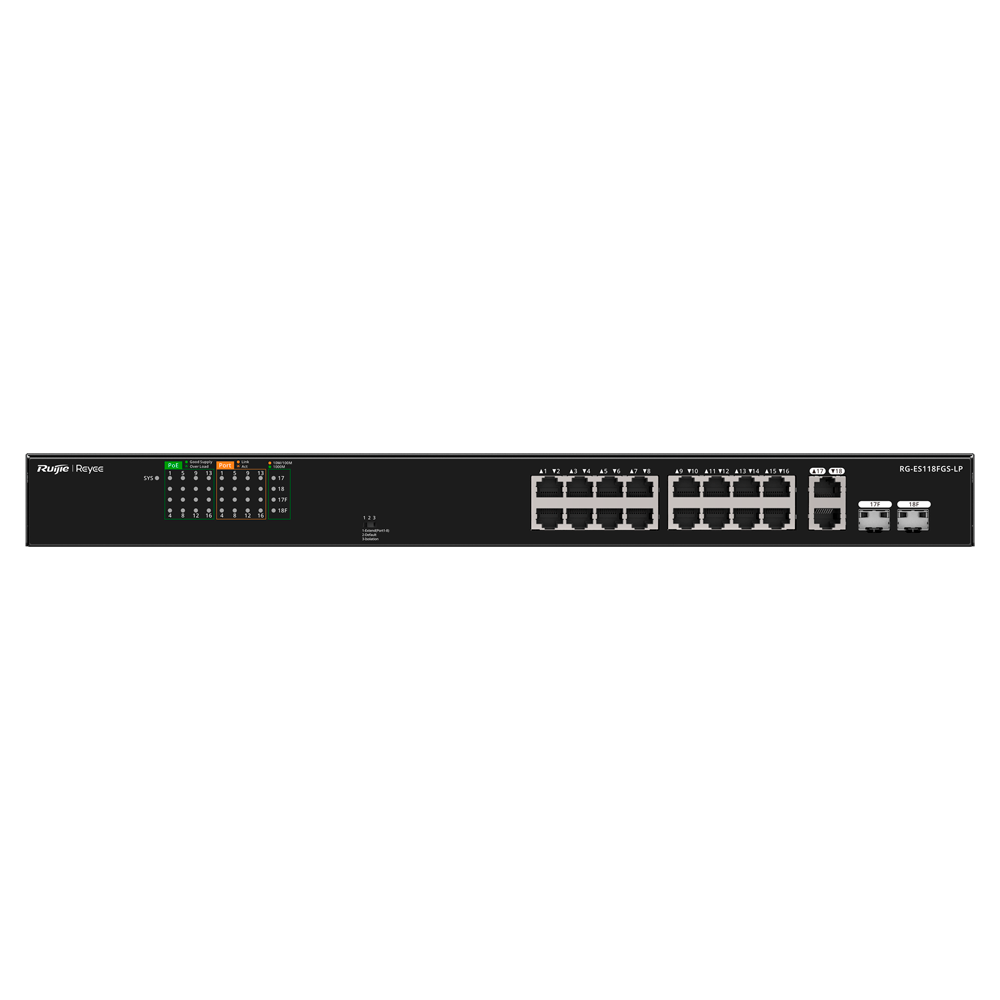 Reyee - Switch PoE non gestito 16 porte Gigabit - RG-ES118FGS-LP | Solaresicuro.com