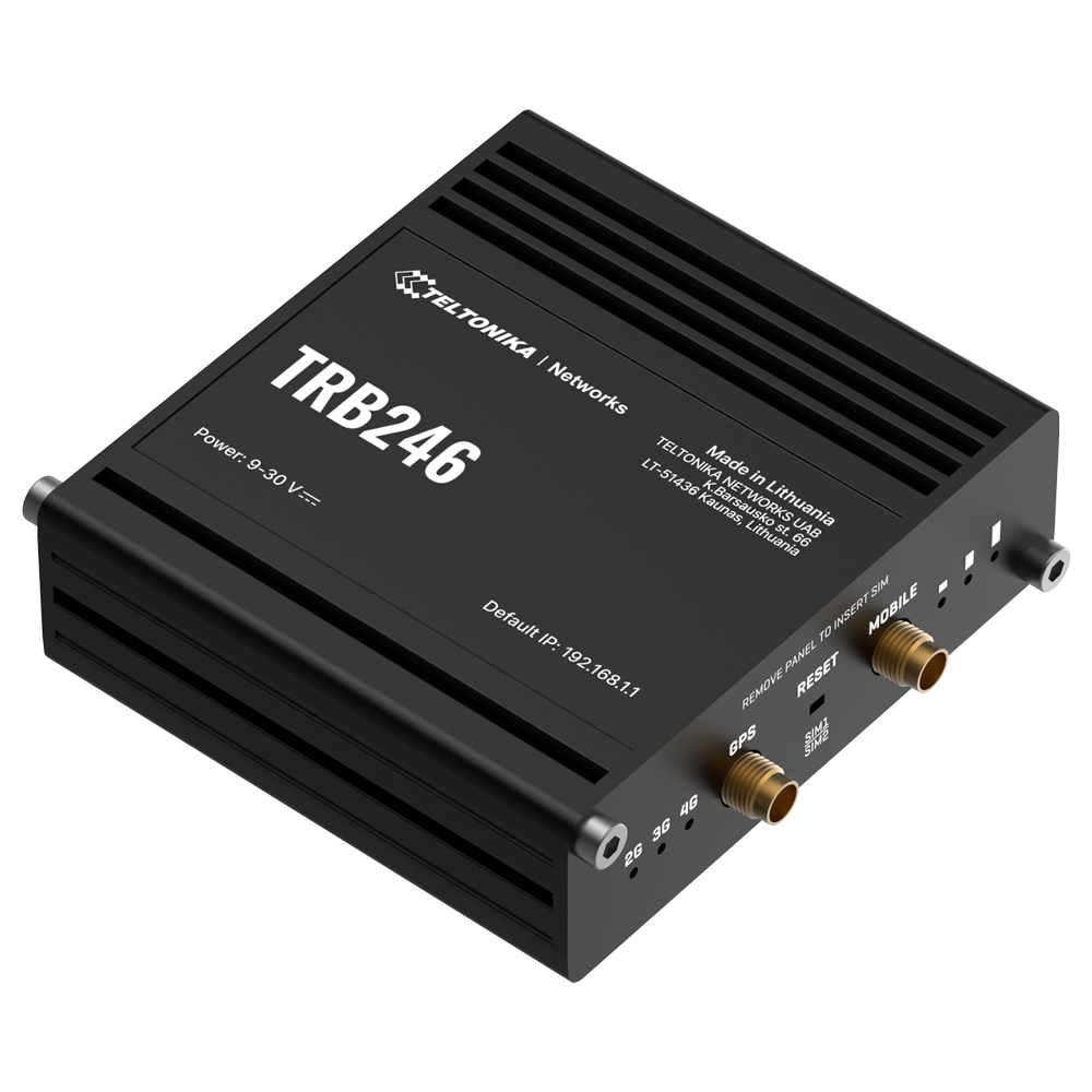 Teltonika - Gateway industriale 4G LTE dual SIM con GNSS e RS232/RS485 - TK-TRB246