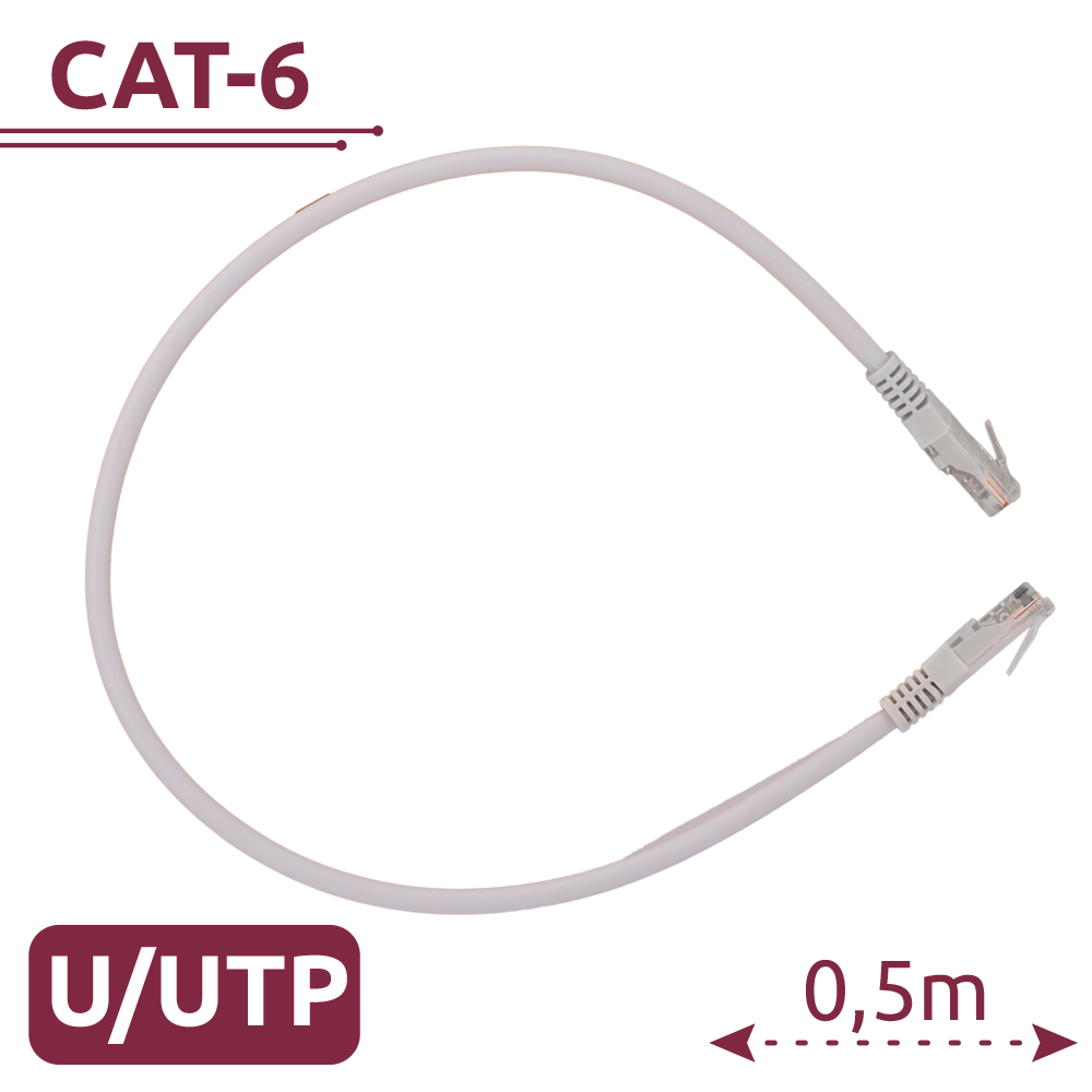 Safire - Cavo patch UTP Cat. 6 RJ45 0,5 m bianco - UTP6-H-05W