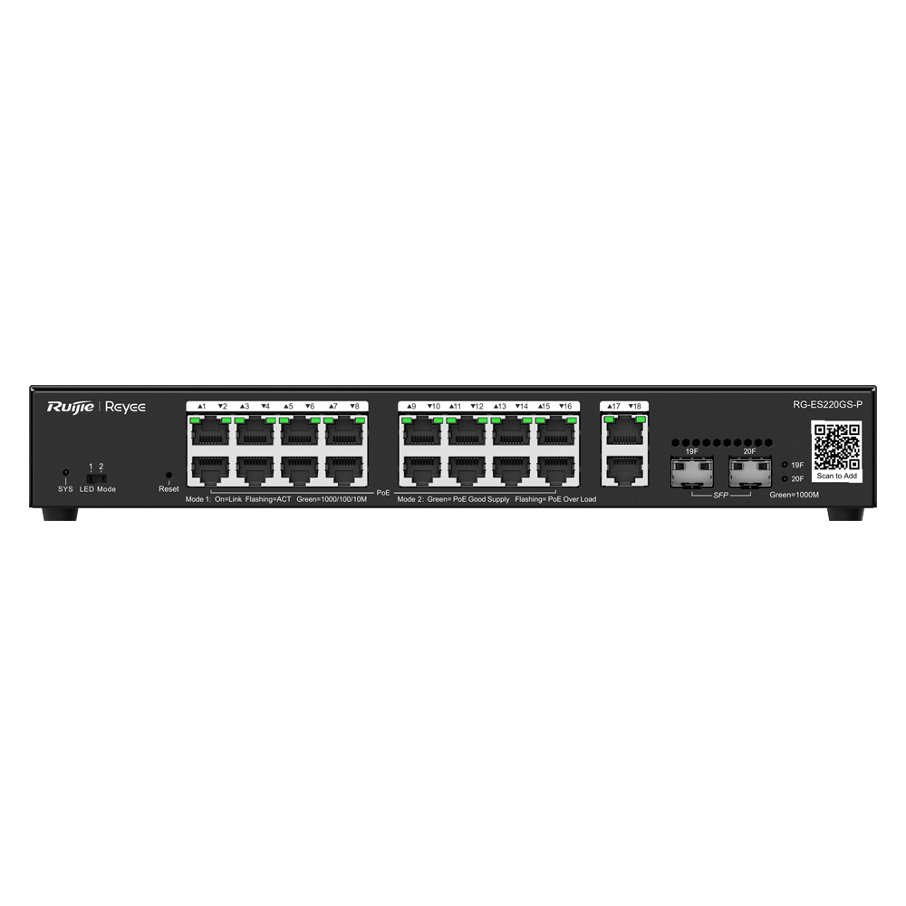 Reyee - Switch Cloud Managed L2 PoE - RG-ES220GS-P