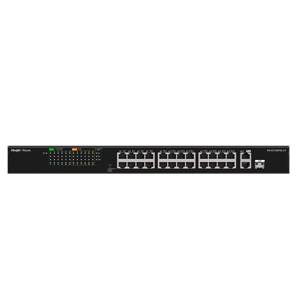 Reyee - Switch PoE non gestito 24 porte Gigabit - RG-ES126FGS-LP