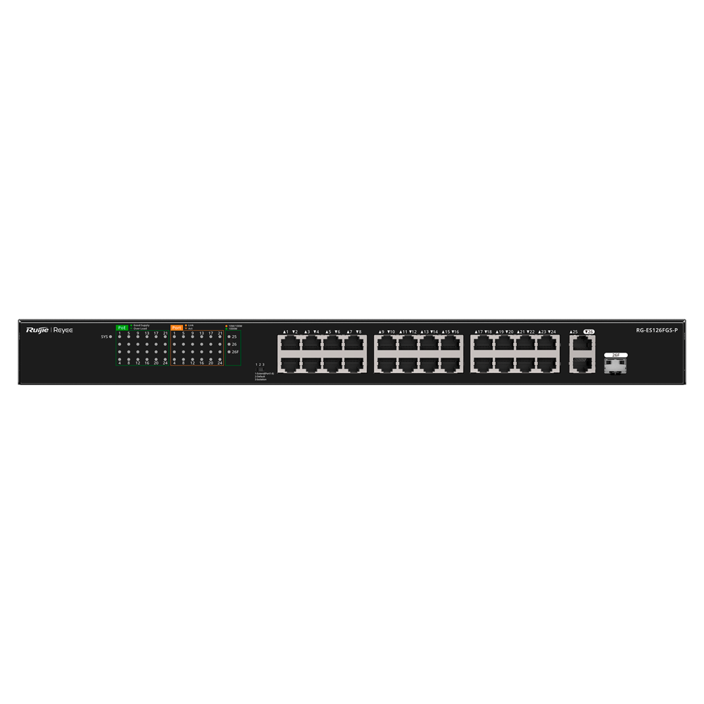 Reyee - Switch PoE non gestito 24 porte Gigabit - RG-ES126FGS-P