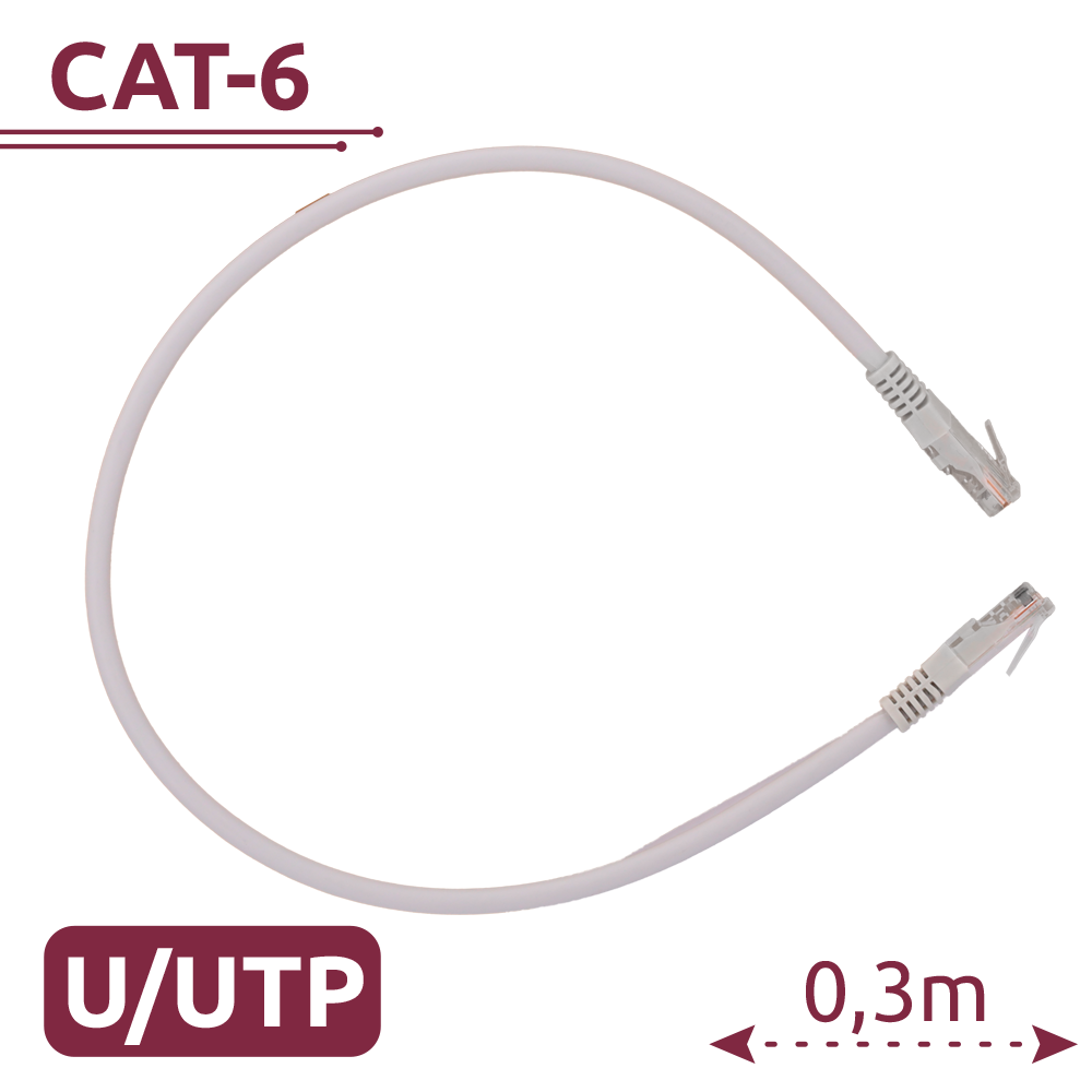 Safire - Cavo patch UTP Cat. 6 RJ45 0,3 m bianco - UTP6-H-03W
