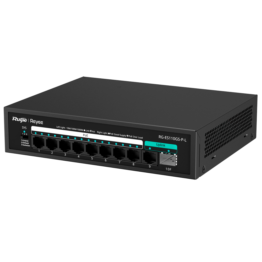 Reyee - Switch PoE non gestito 8 porte Gigabit - RG-ES110GS-P-L