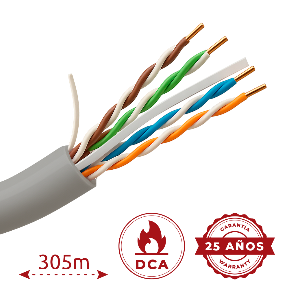 Uniview - Cavo UTP Cat. 6 OFC 300 m CPR Dca - UV-UTP6-300-BC24AWG-DCA-B-W