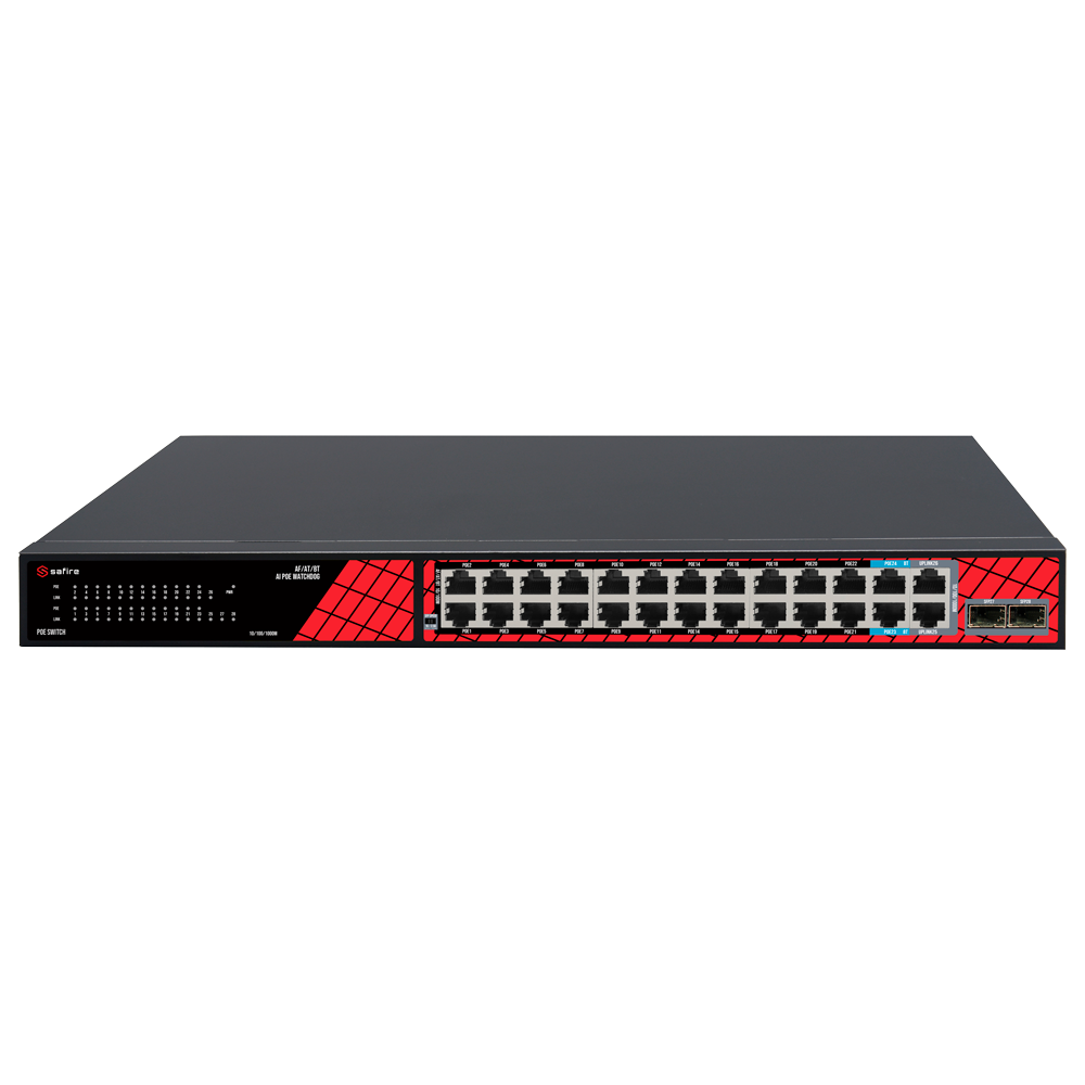 Safire - Switch PoE non gestito Fast Ethernet - SF-SW2824HIPOE-MF-300