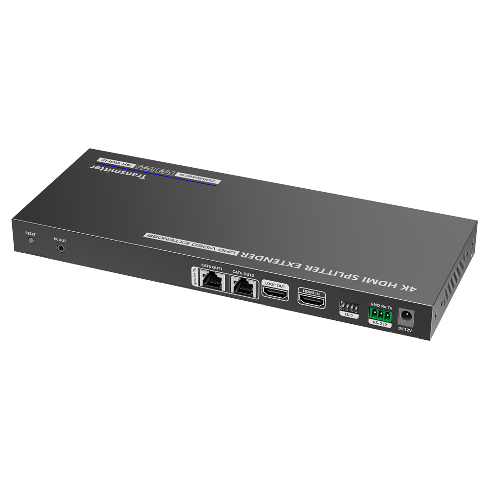 Splitter - Extender HDMI 1x4 - 1 trasmettitore/4 ricevitori - fino a 4K@60Hz - HDMI-SPL-1x2-4K60-CAT6