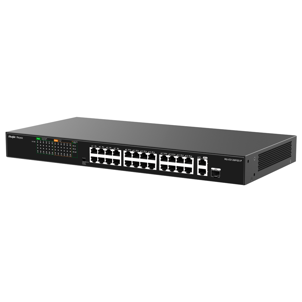 Reyee - Switch PoE non gestito 24 porte Gigabit - RG-ES126FGS-P