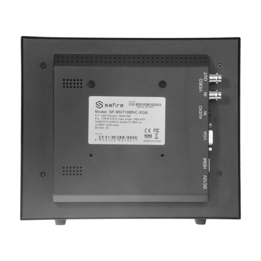 Monitor Safire 10" XGA 4:3 BNC Loop HDMI TVCC - SF-MNT10BNC-XGA