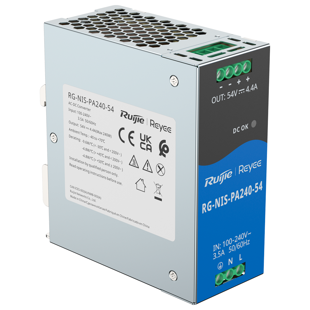 Reyee - Alimentatore industriale fanless 240 W 54 V - RG-NIS-PA240-54